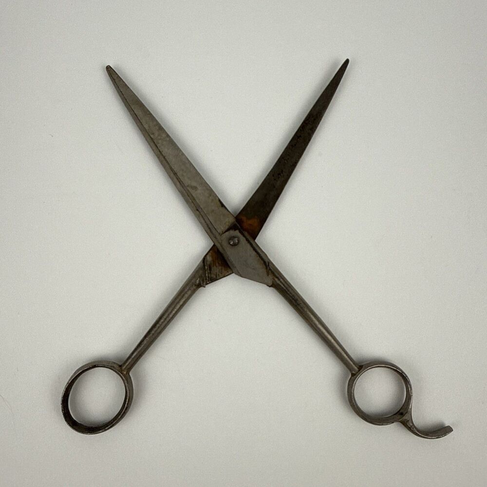 Vintage Forged Steel Barber Scissors Shears Stamped S-G Madison 7” Long